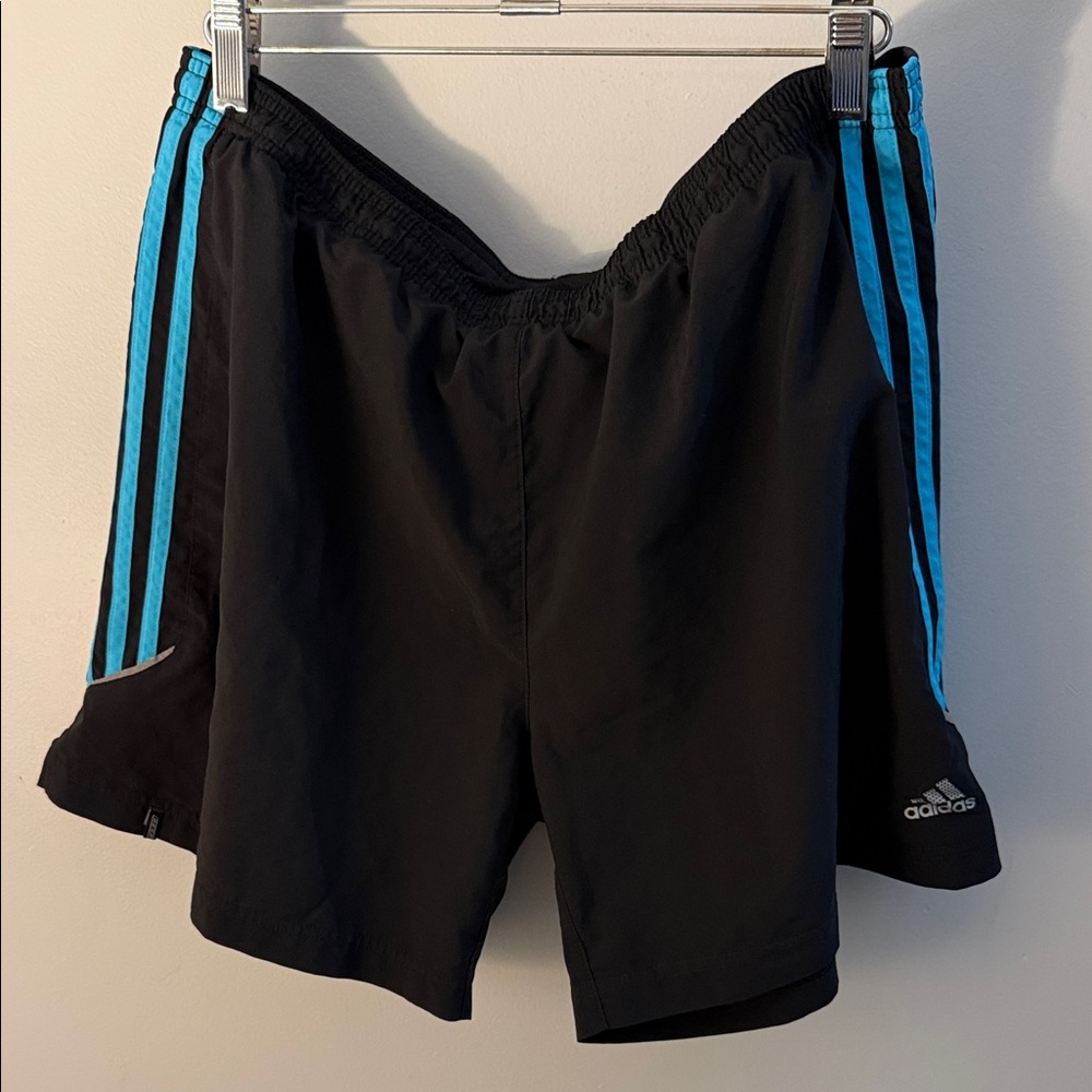 adidas Black and Blue Athletic Shorts